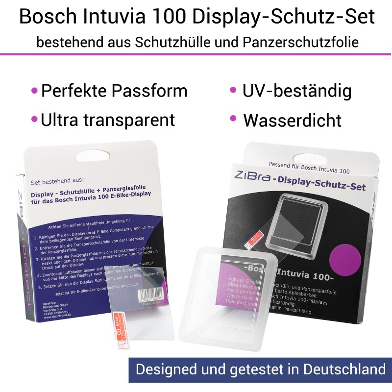 ZiBra© Displayschutz Set mit Schutzhülle passend für Bosch Intuvia 10