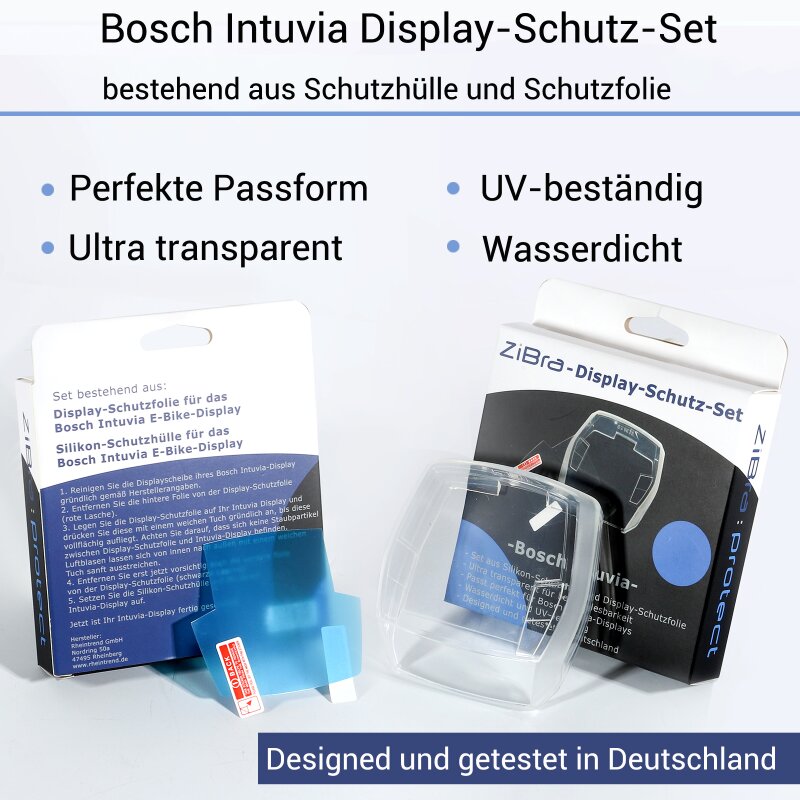 ZiBra© Displayschutz Set mit Schutzhülle passend für Bosch Intuvia (nicht  Intuvia 100)