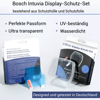 ZiBra© Displayschutz Set mit Schutzhülle passend für Bosch Intuvia (nicht Intuvia 100)