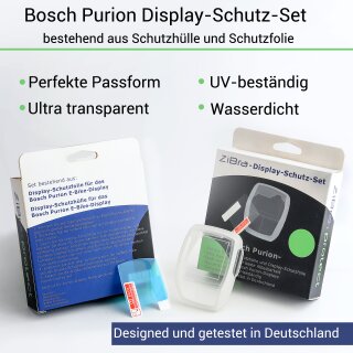 ZiBra© Displayschutz Set mit Schutzhülle passend für Bosch Purion
