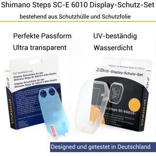 ZiBra© Displayschutz Set mit Schutzhülle passend für Shimano Steps SC E6010